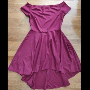 Maroon High-Low Dress